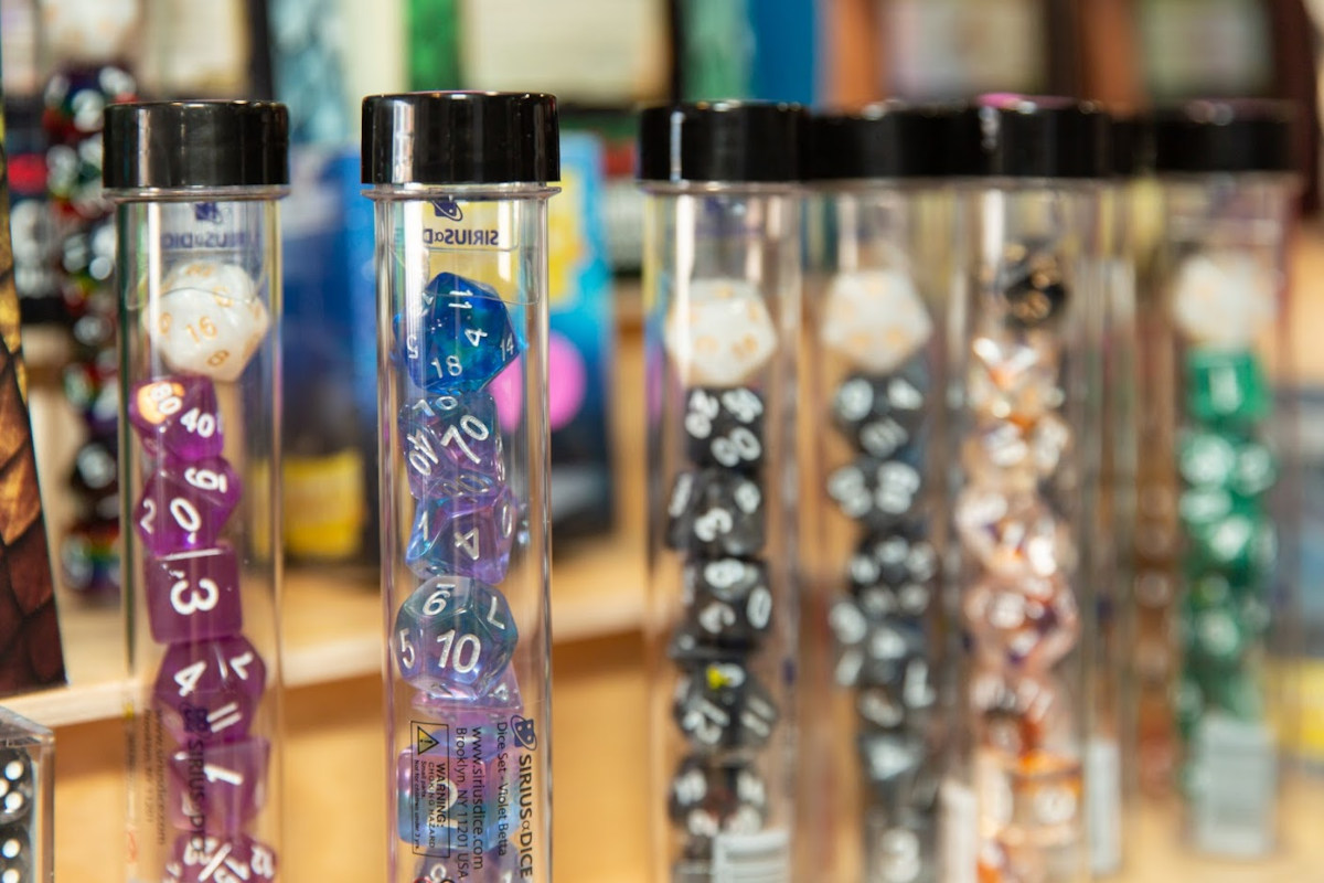 DND dice sets lined up